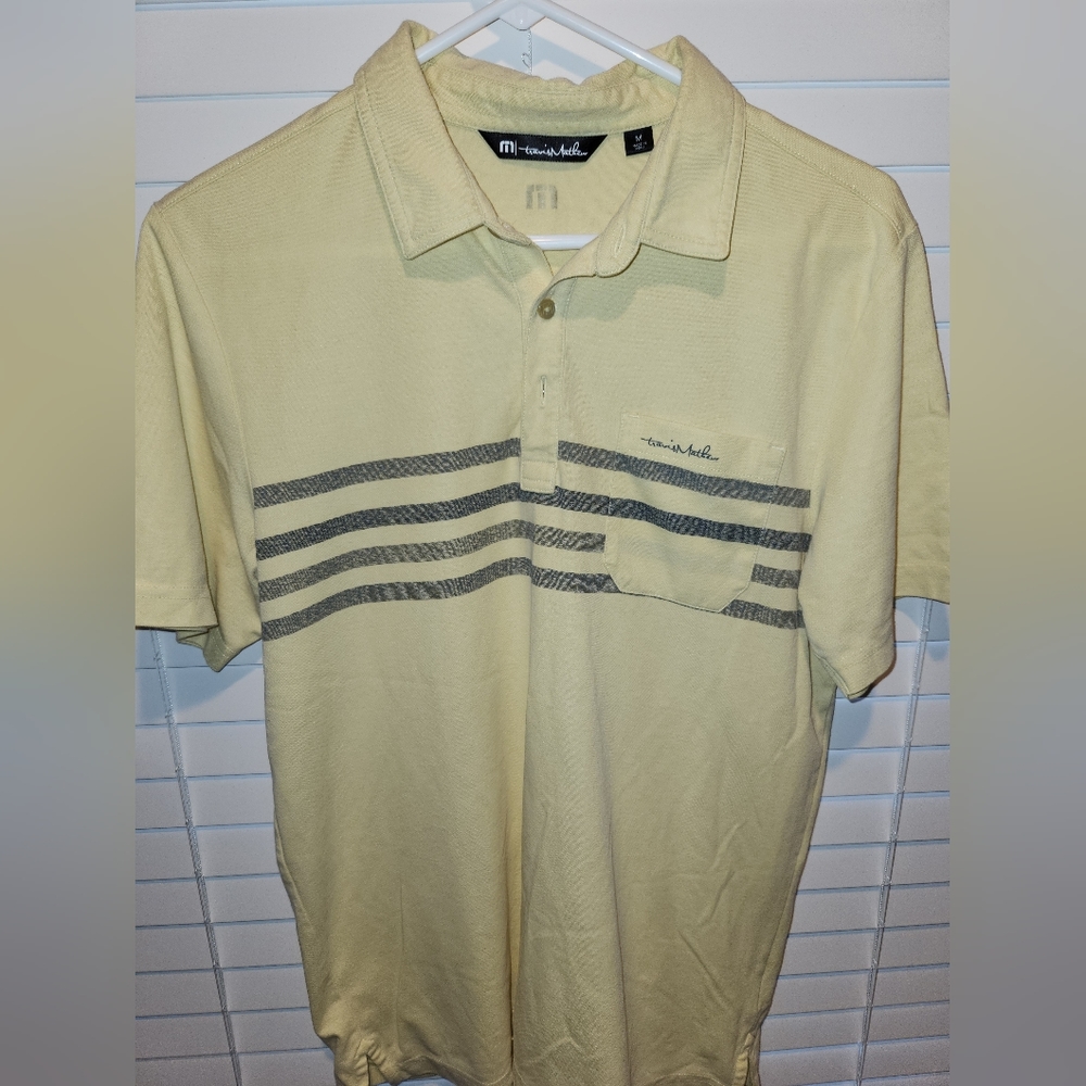 Travis Mathew Yellow Mens polo. Size medium.